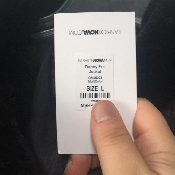 Fashion Nova Men’s Multicolored Faux Fur Jacket - Picture 3 of 3